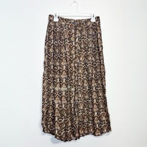 Boho style Leopard Print Pleated Skirt Sz 13